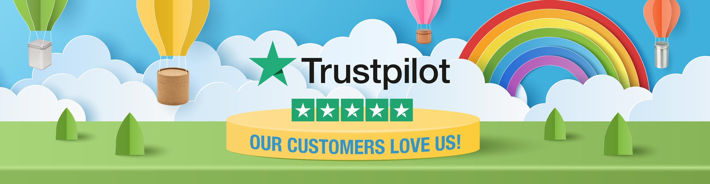 Banner highlighting Tinware Direct Trustpilot score.
