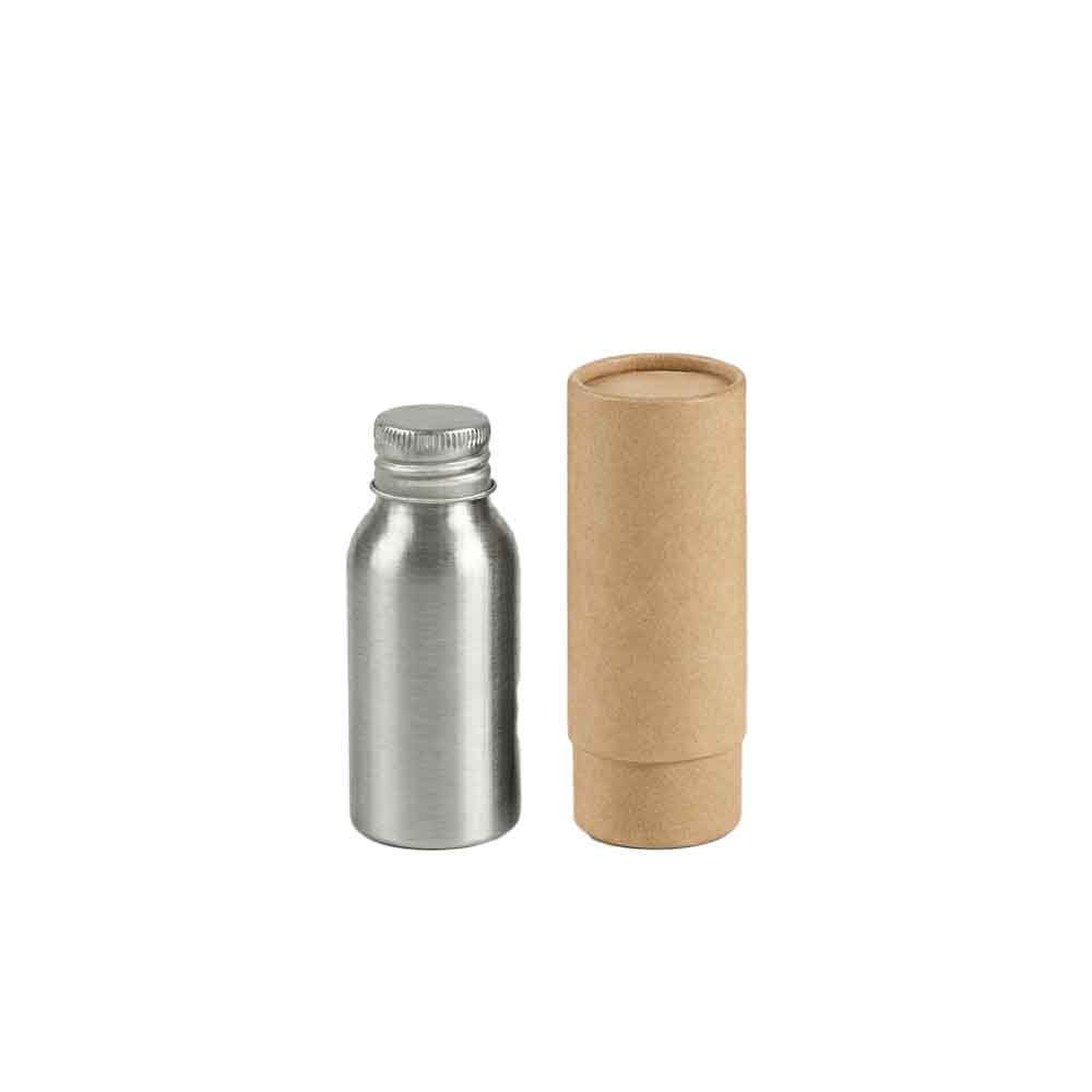 Flaskor med skruvlock i aluminium med pump eller spraylock