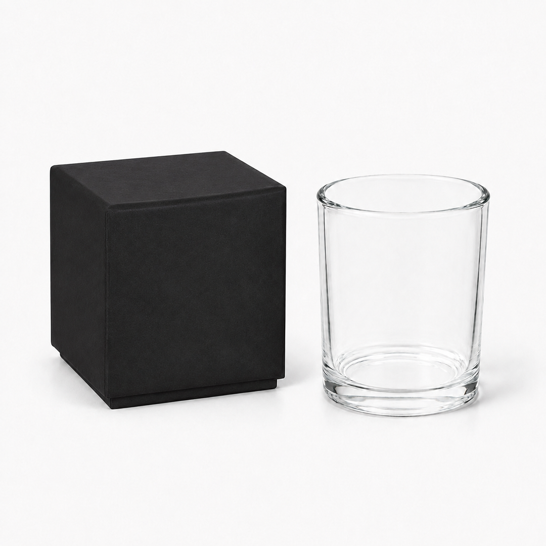 Ljusburkar av glas (Clear & Black)