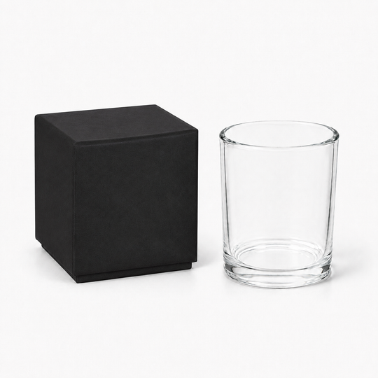 Ljusburkar av glas (Clear & Black)