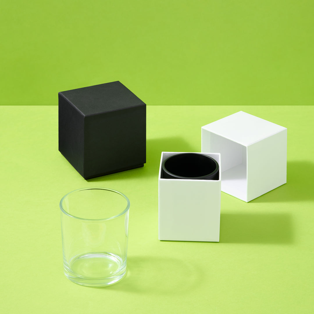 Ljusburkar av glas (Clear & Black)
