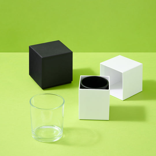 Ljusburkar av glas (Clear & Black)