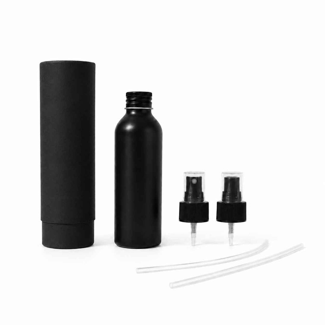 Flaskor med skruvlock i aluminium med pump eller spraylock