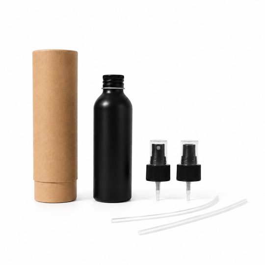 Flaskor med skruvlock i aluminium med pump eller spraylock